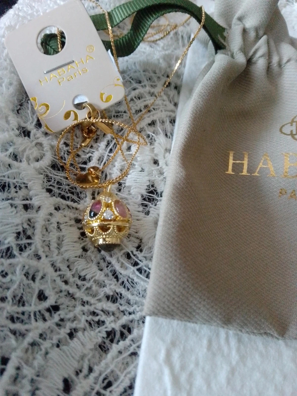 Goudkleurige talisman ketting met natuurlijke stenen Habaha – photo 4